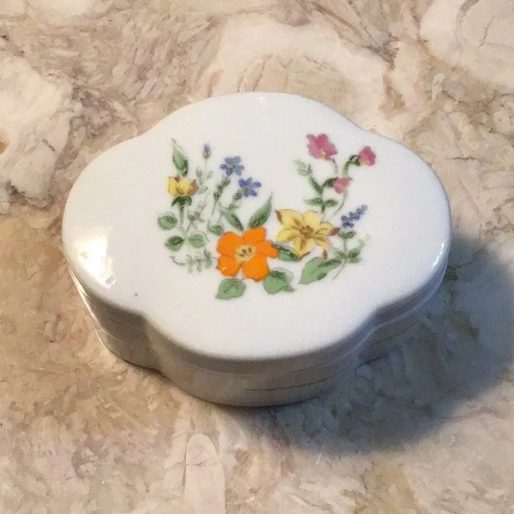 Floral Porcelain Trinket Box